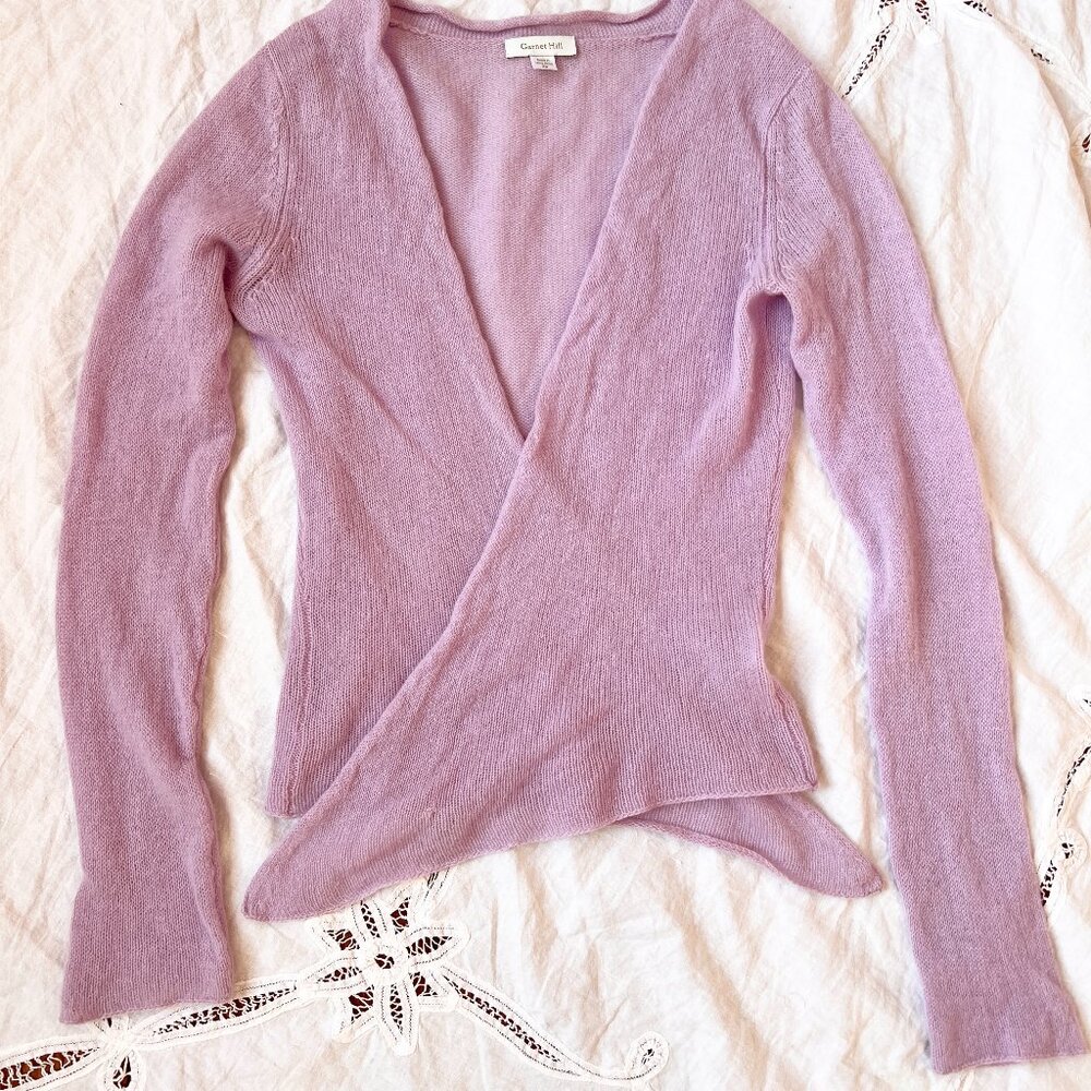 Garnet Hill purple pink cashmere ballet sweater
